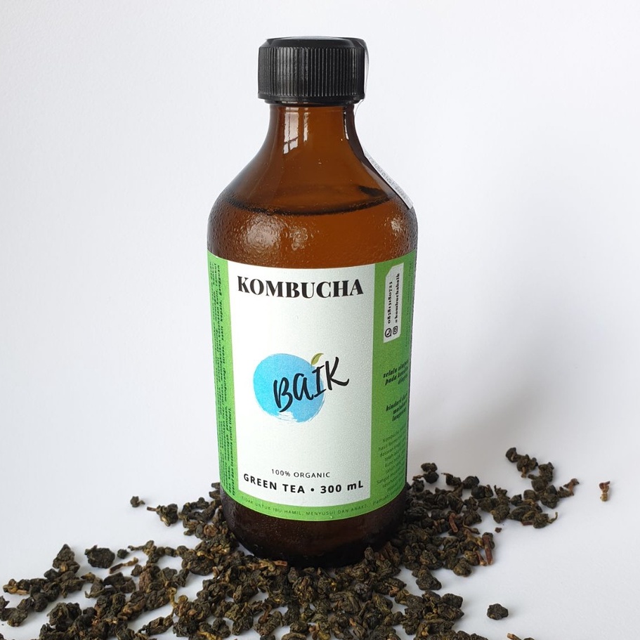 

Kombucha Baik - Green Tea (300mL) - kesehatan imun booster detox probiotik antioksidan