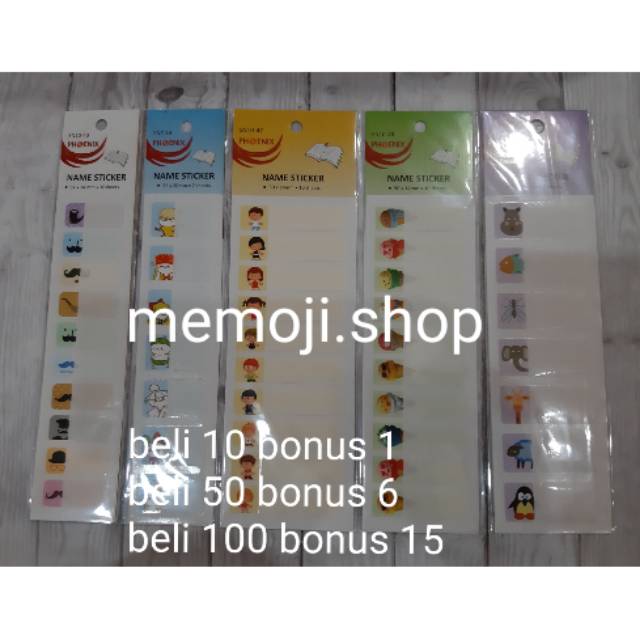 

Sticker Nama Waterproof / Anti Air Fancy
