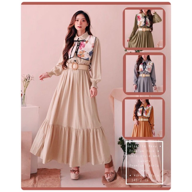 LONG DRESS/ GAMIS YUNA ROMPI SERAT JAGUNG MODIS