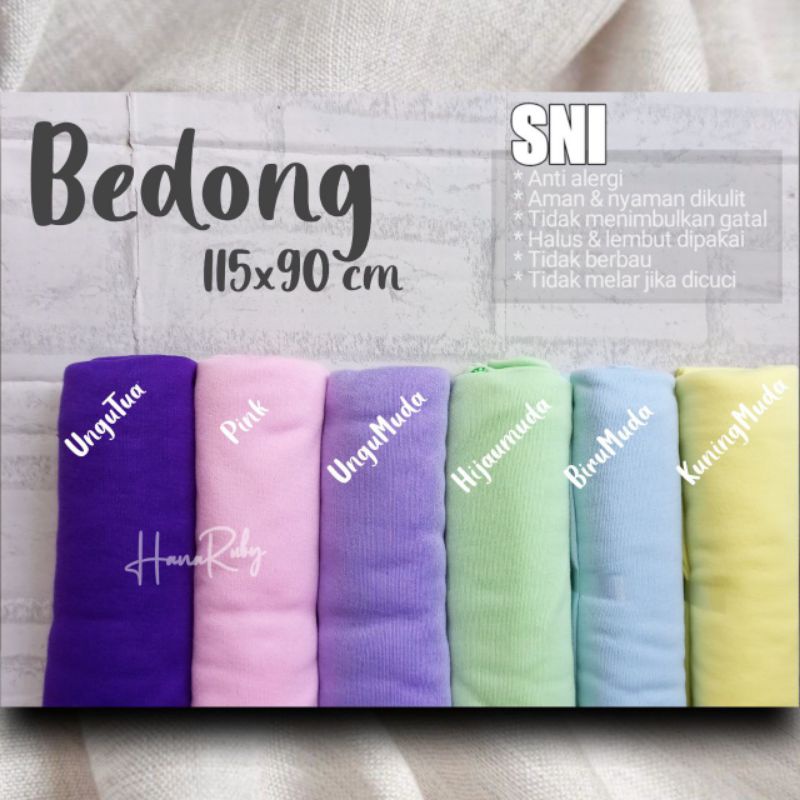 BEDONG BAYI BARU LAHIR COTTON- Bedong kain katun murah besar warna pastel hijau pink ungu biru kunin