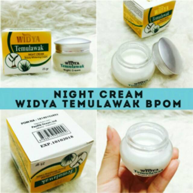 night cream widya temulawak sudah BPOM .pot kaca boz putih
