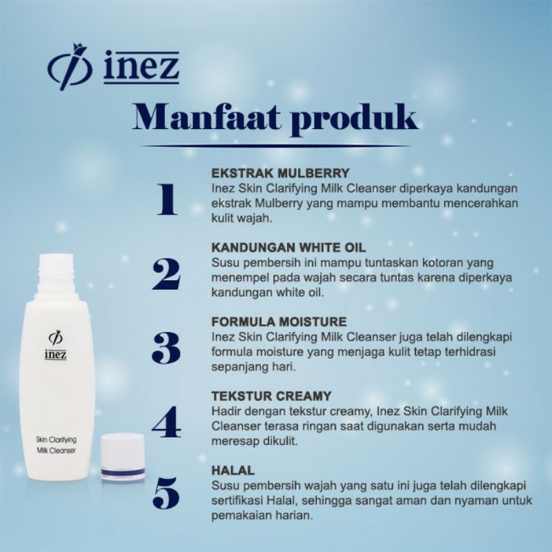 INEZ Skin Clarifying Milk Cleanser / Susu Pembersih