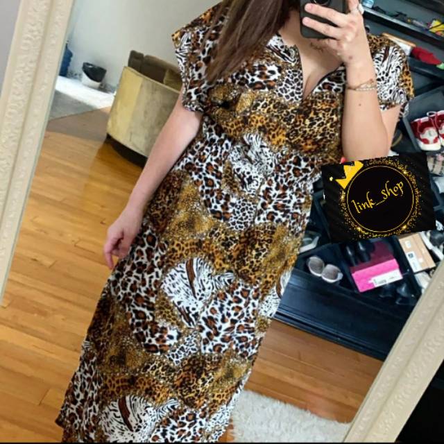 BAJU TIDUR KEKINIAN/DASTER RAYON WANITA MOTIF MACAN BUSUI