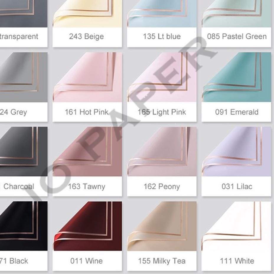 

Mall [5 LEMBAR] Flower Wrapping Paper List Gold Kertas Buket Bunga Cellophane Florist - Light Blue s