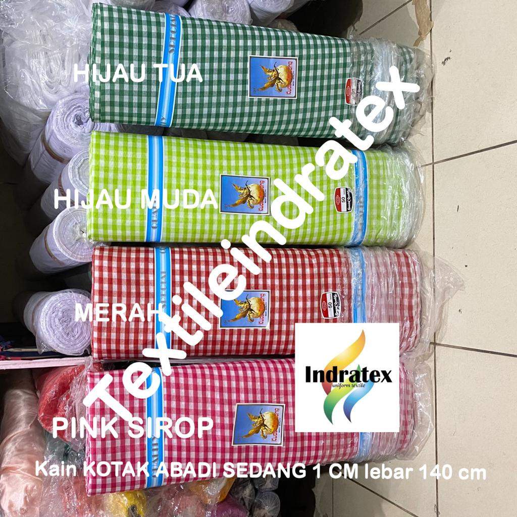 ( per setengah meter ) kain KOTAK ABADI SEDANG CELE 1 cm lb 140 cm bahan taplak meja craft kerajinan dekorasi schrunchie sarung galon