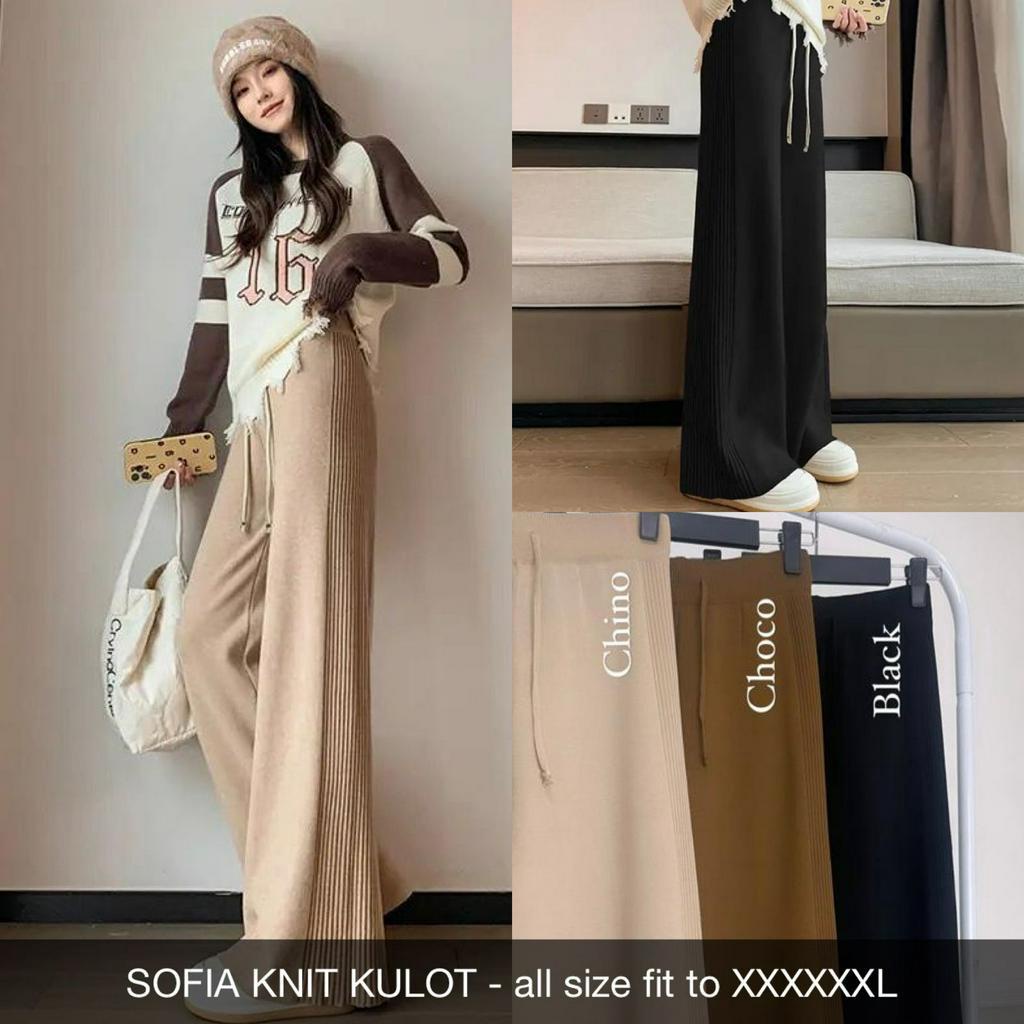 CELANA PANJANG WANITA SOFIA KNIT KULOT IMPORT