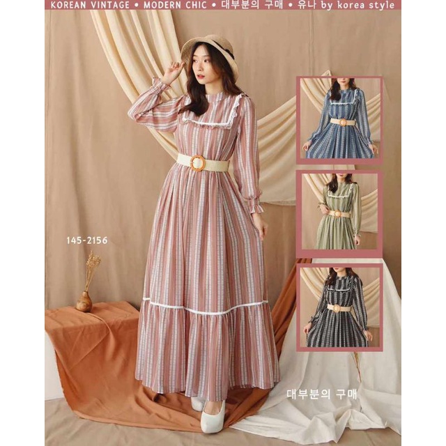 vania maxi, yuna dress, gamis bangkok import, dress bkk premium, dress salur murah, gamis belt