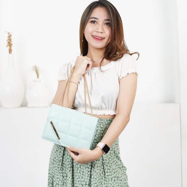 Tas Selempang HARUKA Sling Bag Wanita Gold Grace Plat Behel Viral Kekinian