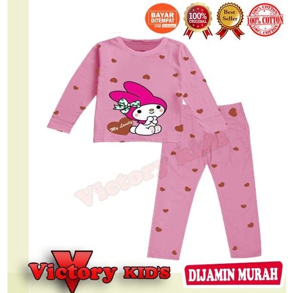 Victory kids setelan/piyama tangan panjang anak perempuan 1-10 thn