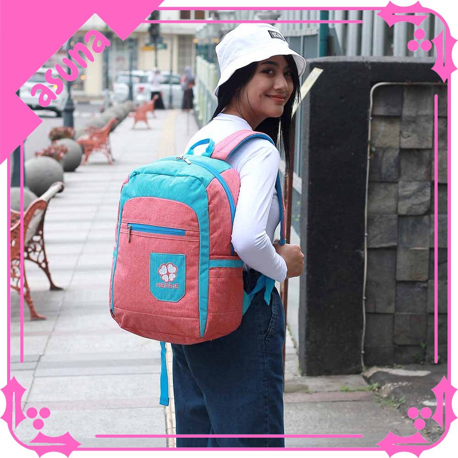Tas Wanita Herbie (Ransel Cewek) Tas Backpack Wanita ASN 170 Free Raincoat Tas HERBIE ORIGINAL