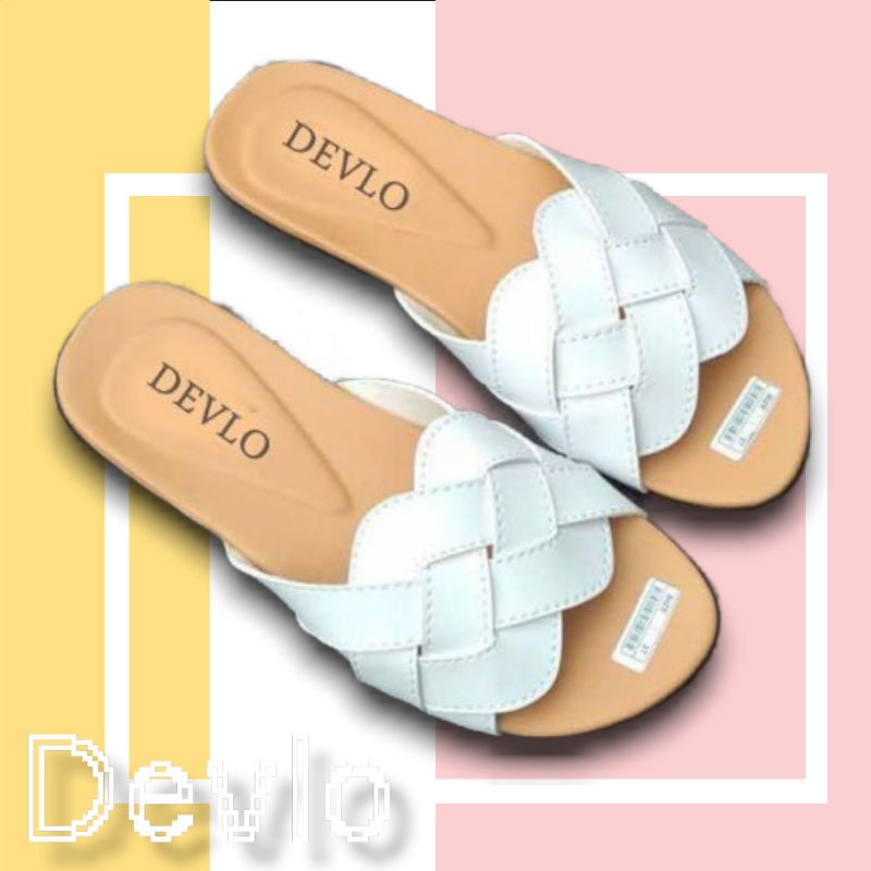 Devlo Sandal Teplek Wanita Rajut Slip On Terbaru Size 37 - 40 (DEVLO KETUPAT)