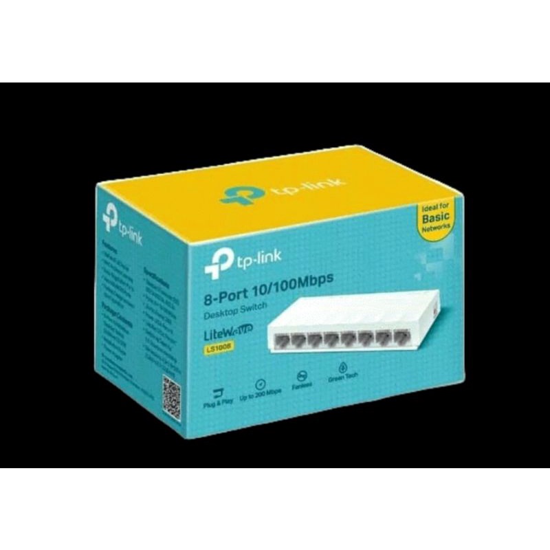 TP-LINK LS1008 SWITCH HUB 8 PORT 10/100Mbps Desktop -TPLINK LS 1008