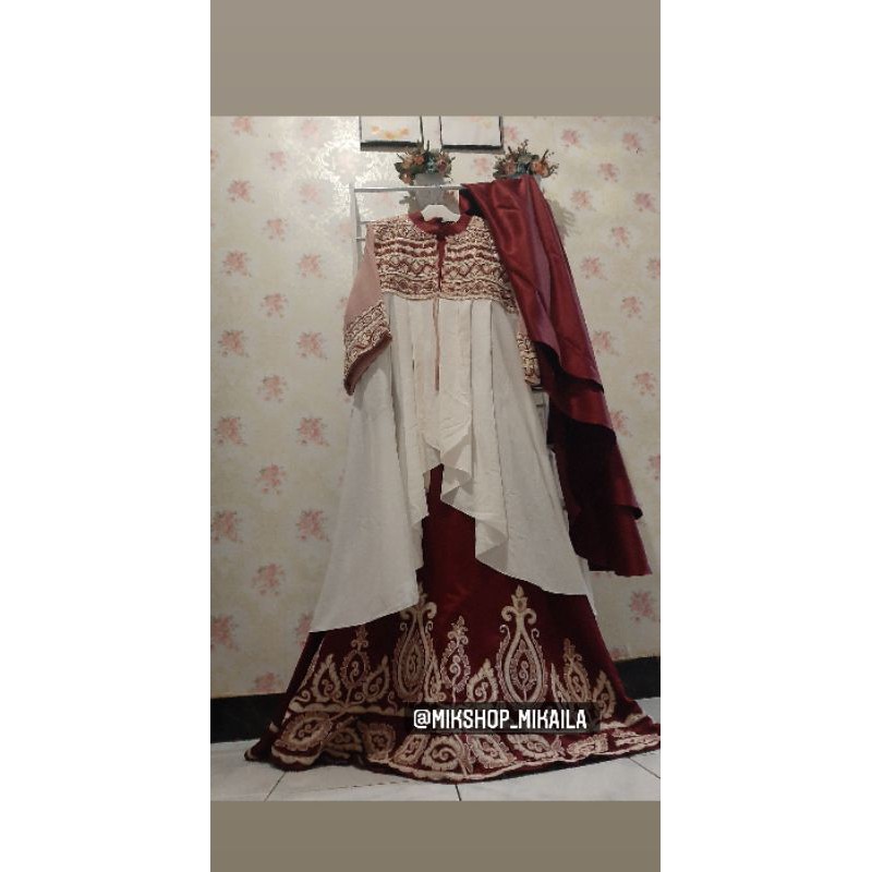 Long dress syari albis by nia k (preloved)