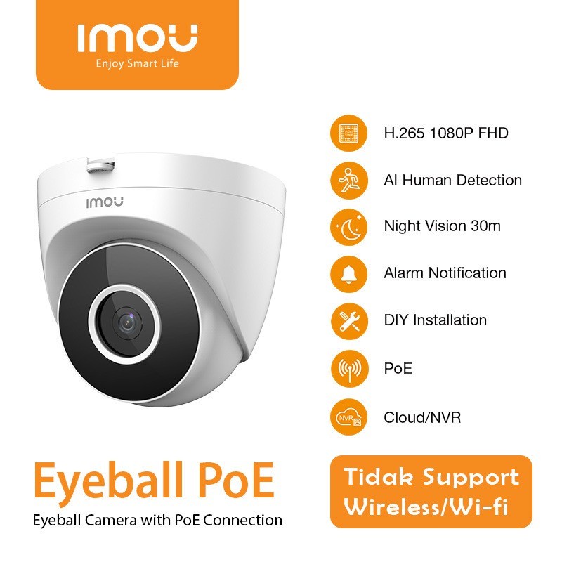 Imou EyeBall PoE Smart IP Camera CCTV Indoor H.265 1080P Full HD