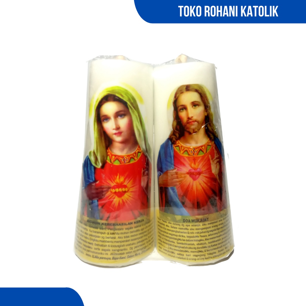 LILIN DOA - LILIN GELAS 12 CM / LILIN DOA KATOLIK / LILIN ALTAR