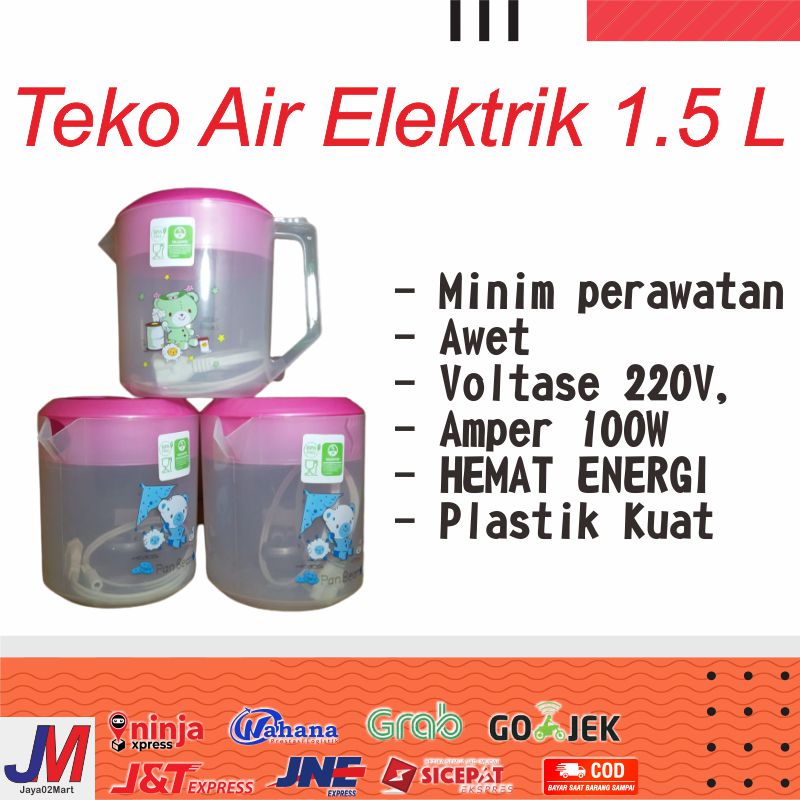 Teko Listrik, Pemanas Pemasak Air Elektrik 1.5 L   1.5 Liter 100 Watt Hemat Motif Lucu
