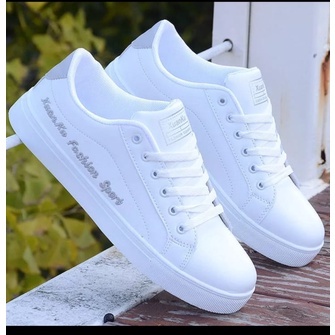 sepatu casual kets sport pria senji Kare kazoku 2022 terbaru-PUTIH ABU