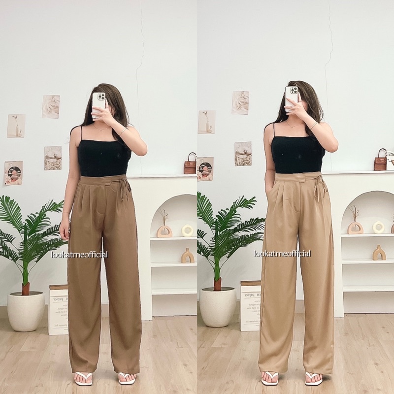 lookatmeofficial • Michaela Pants - Celana Kulot Highwaist Casual Polyester