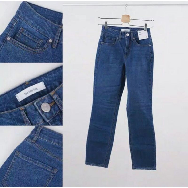Celana jeans wanita ANKO skinny mid rise