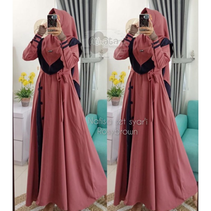 NAFISA SET SYARI ORIGINAL ATHATA / GAMIS SET KHIMAR TERBARU / GAMIS LEBARAN