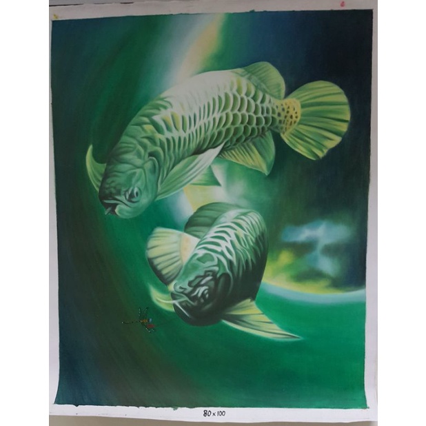 Lukisan kanvas ikan Arwana 031 BC