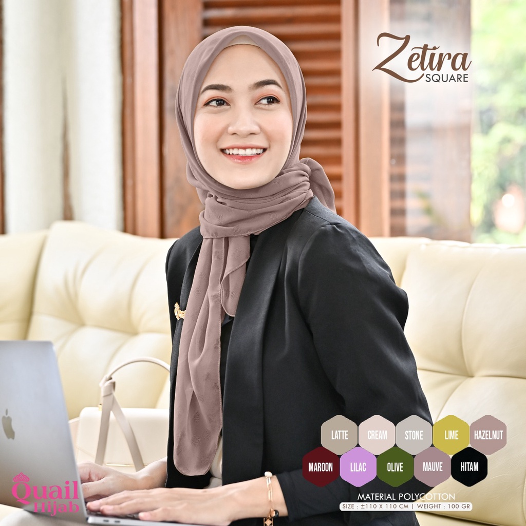 ZETIRA SQUARE Segiempat Segi empat Quail Hijab
