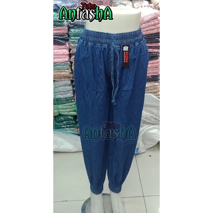 Termurah & Terlaris JOGGER JEANS POLOS DENIM JUMBO -Celana panjang wanita ORY Toko Anfasha