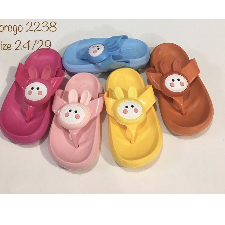 2W4 sendal jepit rabbit anak cewek ringan impor Morego 2238