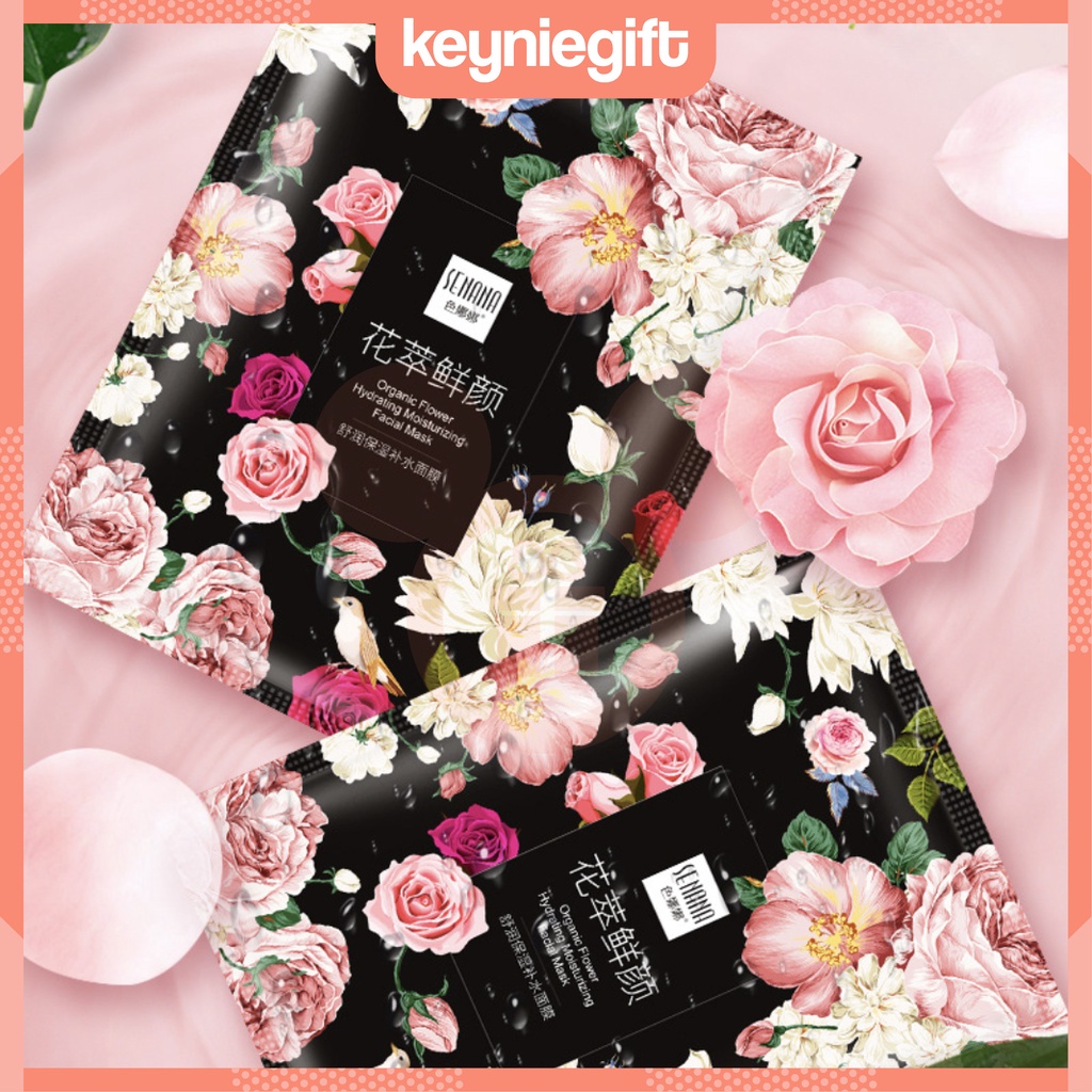 Senana Flower Sheet Mask Masker Facial Organic Ekstrak Bunga SN001