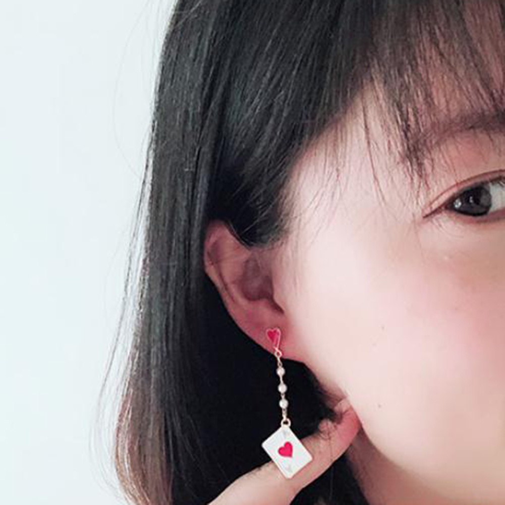 Hu Hu Hu Hu Hu Alat Bantu Pasang Kacamata♡ Anting Tusuk Asimetris Bentuk Jampokerhati Hias Mutiara Imitasi Untuk Wanita