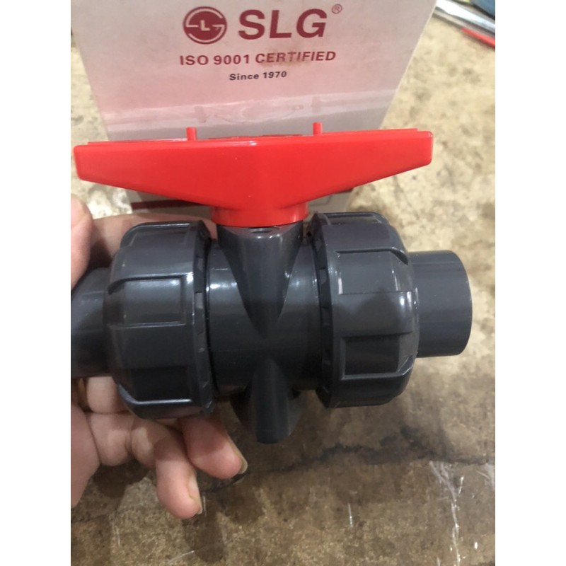 Ballvalve Double union watermur merk SLG ukuran 1/2” - stopkran 1/2”