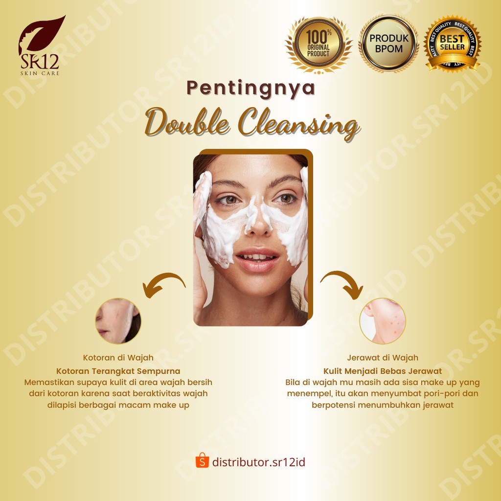 Paket Cleansing Pembersih Wajah SR12 Double Cleansing Perawatan Wajah Kulit Kering Kusam Sensitif