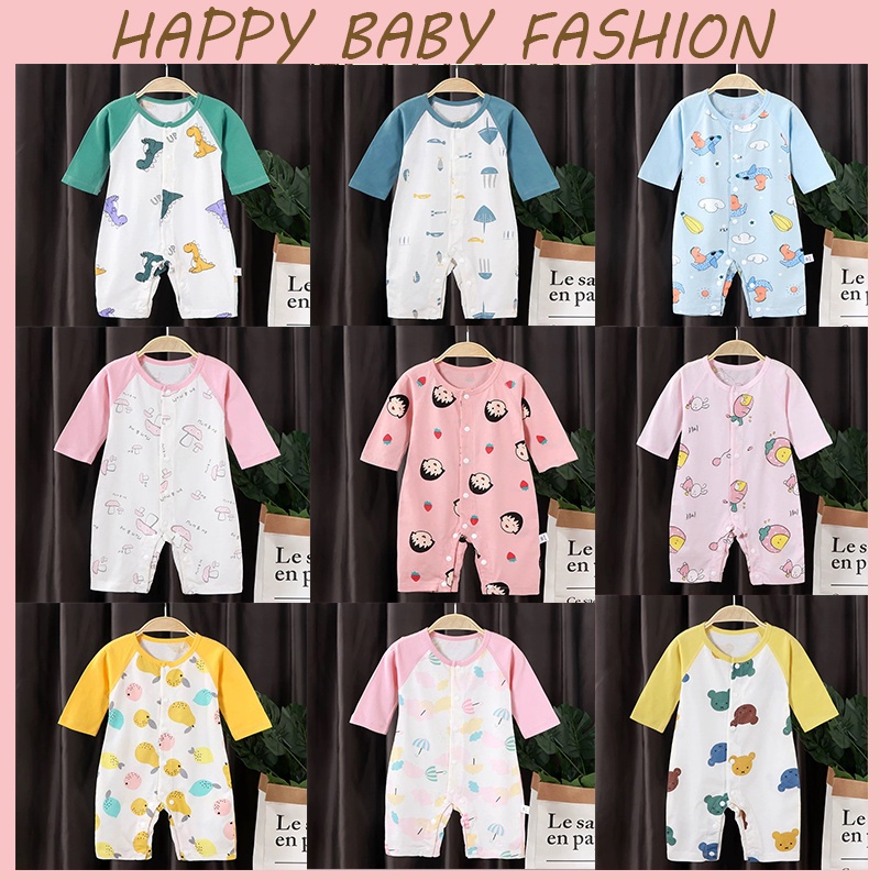 【Happy Baby】(CuciGudang)0-18 Bulan Romper Bayi / Baju Kodok Lengan Panjang Bayi  ZP001