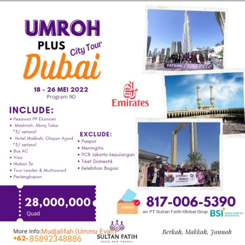 Umroh plus city tour Dubai