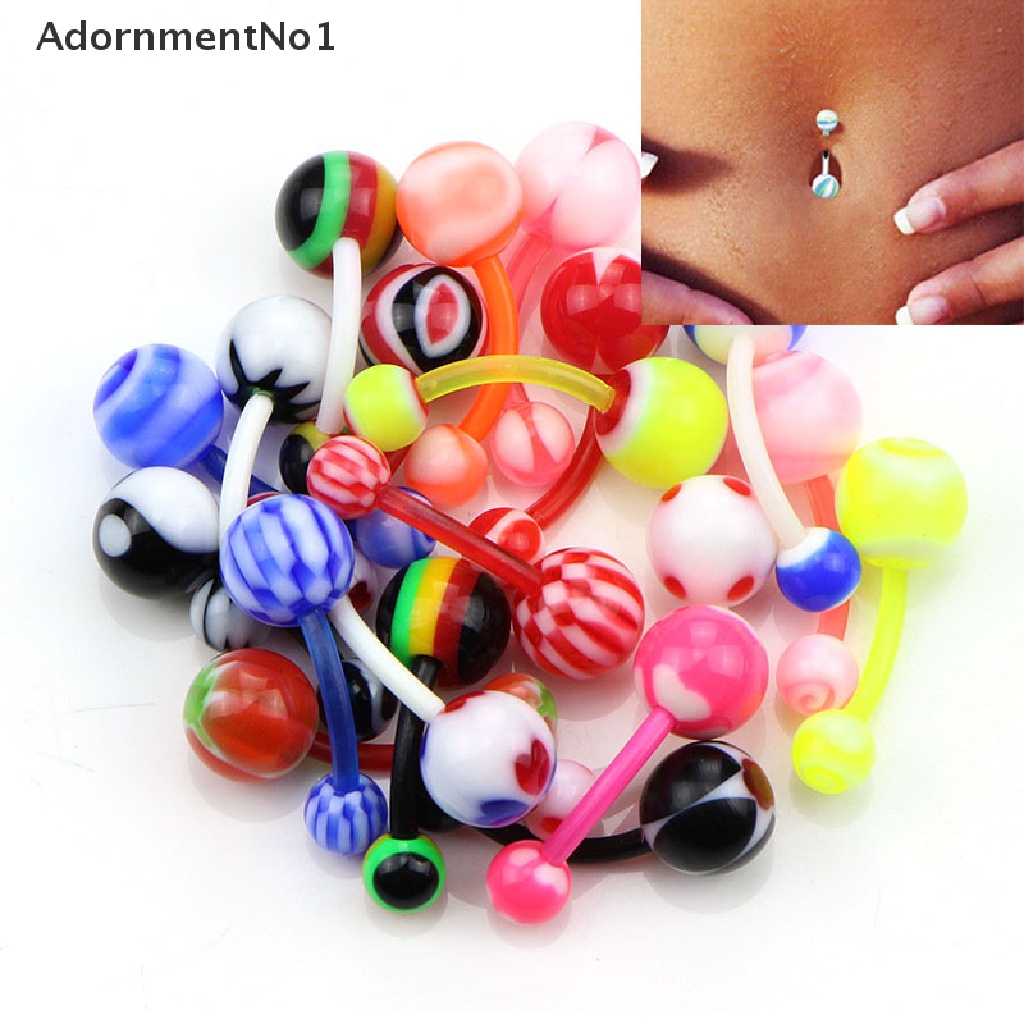 (AdornmentNo1) 20pcs / Set Anting Tindik Pusar Bahan Akrilik Untuk Wanita