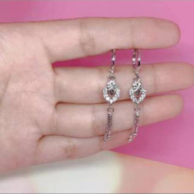 Xuping-kalung lliontin permata silver free anting