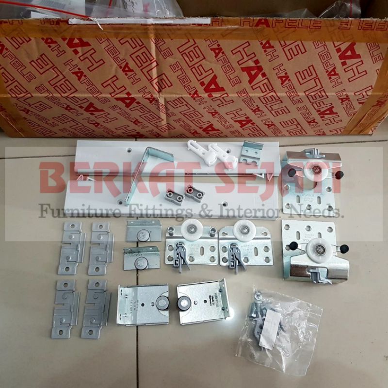 RODA PINTU LEMARI GANTUNG REL SLIDING GESER HAFELE 50VF 2 PINTU 2.5 METER SLOWMOTION