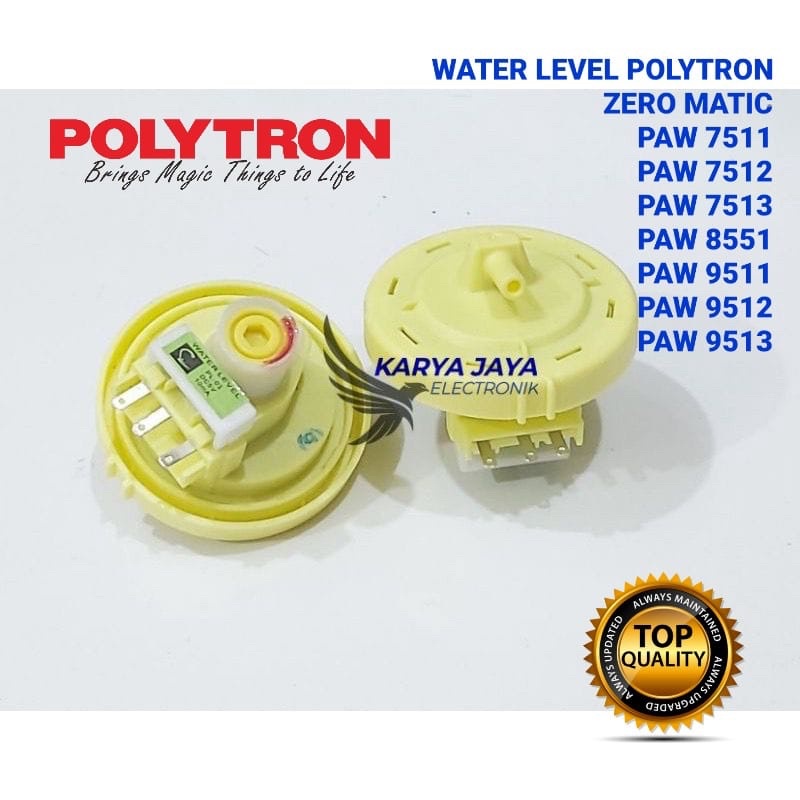 Water Level mesin cuci Polytron Zero matic 1 Tabung / Top Loading