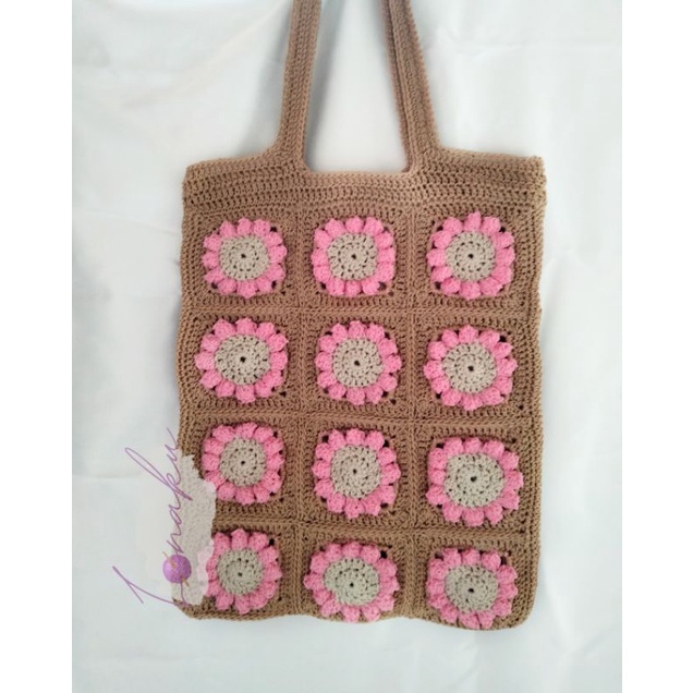 Totebag Rajut Ina /Tas Rajut Totebag Granny Lonaku /Totebag Aesthetic