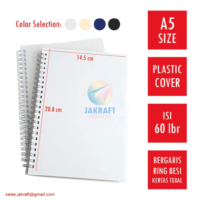 

Notebook Spiral A5 Cover Polos Buku Catatan Bergaris Seperti Daiichi