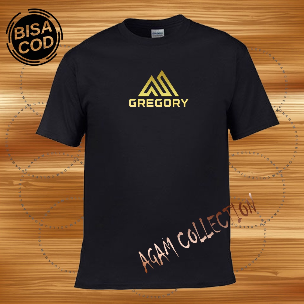 Agam Collection Baju Kaos Distro Gregory Text Gold Lengan Pendek Premium Quality