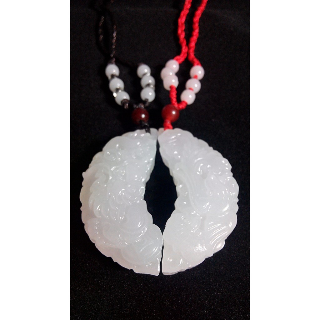Liontin Giok Es/ Natural Ice Jade Couple