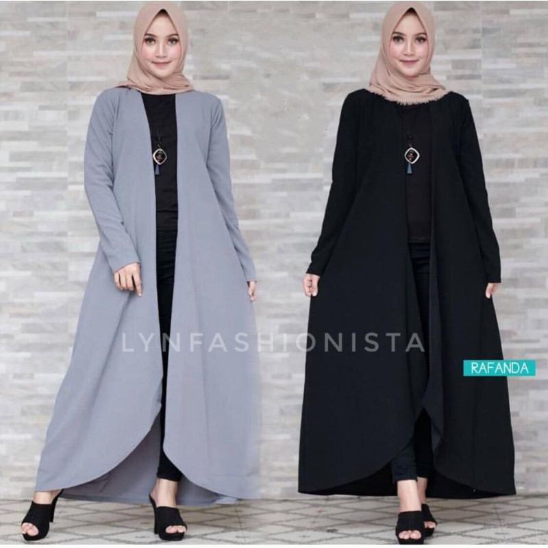 (BB MAX 65 KG)LONG OUTER PANJANG/CARDIGAN WANITA MUSLIM BASIC POLOS/CAMELIA