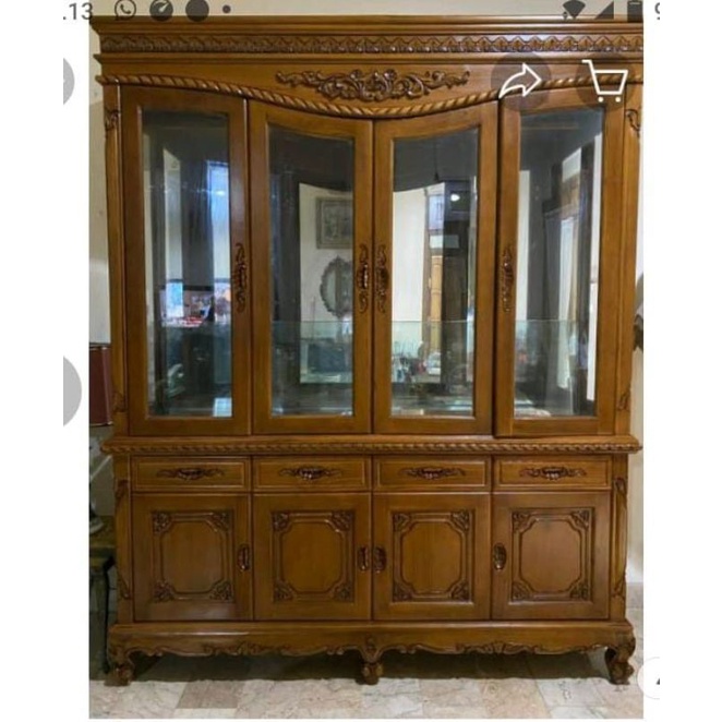 Bufet Pajangan Tambang Ukir Jati Jepara