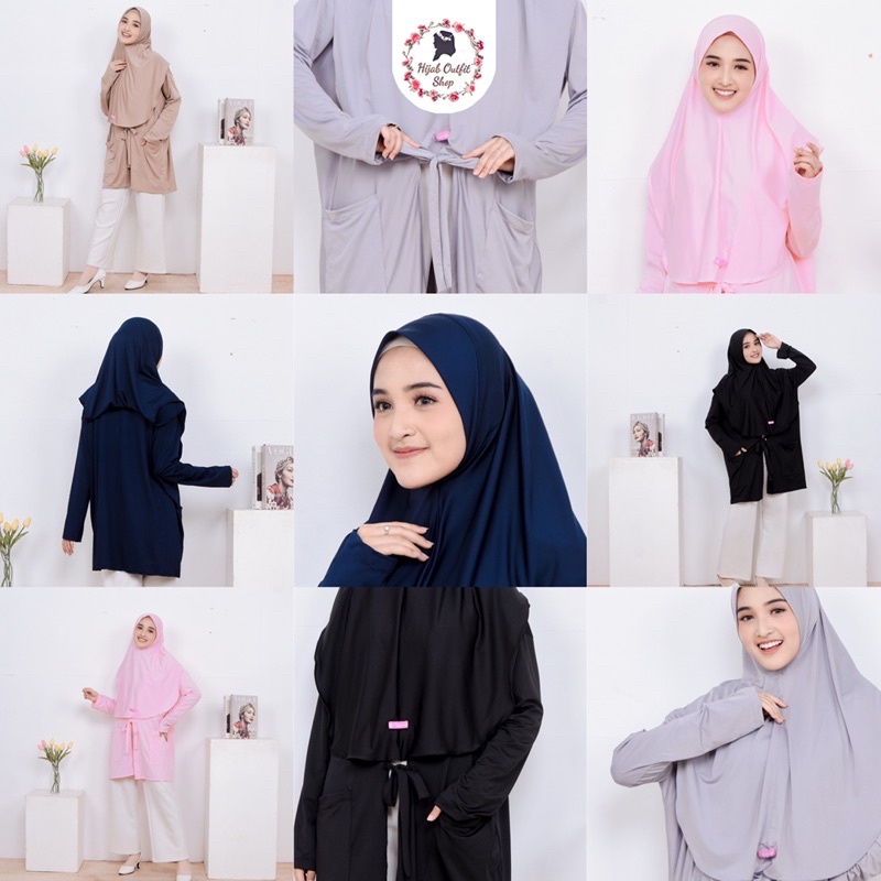 Ashma Cardigo / cardigan bergo / outer menyatu dengan bergo