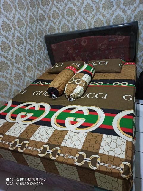 Sprei Motif Brand Guci Uk 120, 160, 180, 200