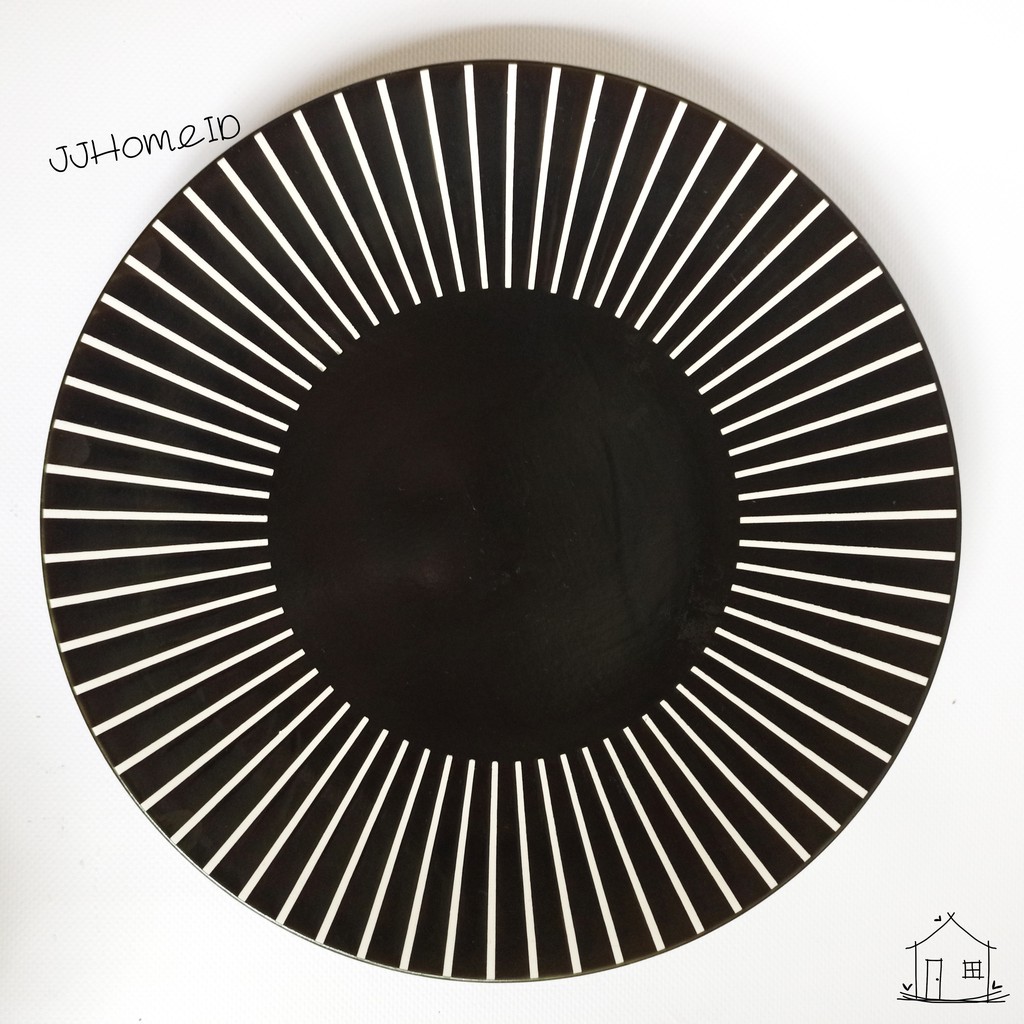 Piring Keramik - Dining Plate Black Sun / Dinner Plate / Piring Makan / Ceramic Plate