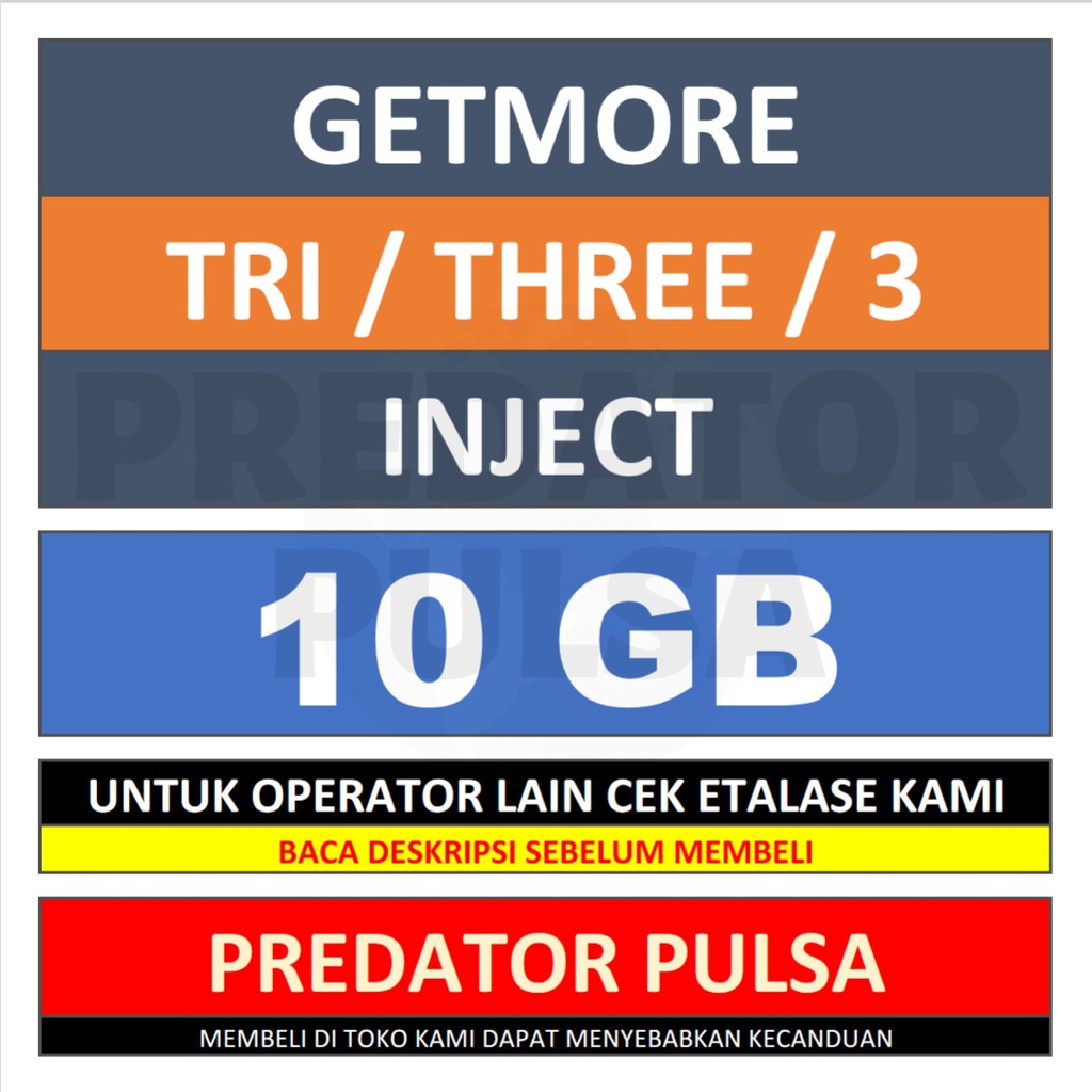 Kuota Tri Three Getmore 10GB 8GB 4GB Youtube
