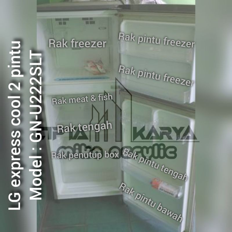 rak kulkas LG express cool 2 pintu model GN-U222SLT