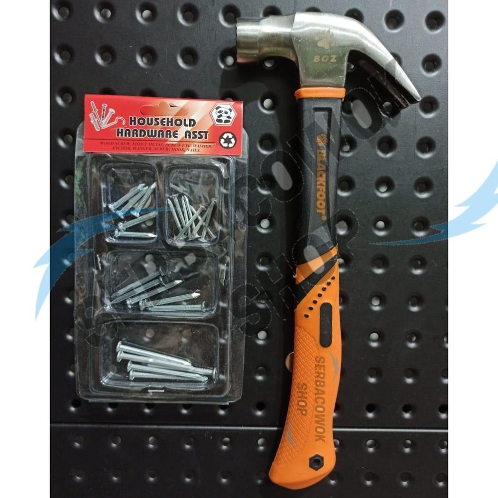Blackfoot Promo Paket Palu Kambing Gerigi Magnet Martil Claw Hammer 8 Oz Gg Fiber Heavy Duty + Paku